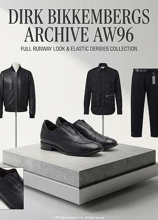 Коллекционные туфли dirk bikkembergs archive aw96 leather elastic derbies (винтаж) р.36,5-37