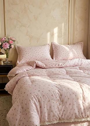Постельное белье полуторное с демисезонным одеялом из хлопка colorful home print 1 22128 150х200 см