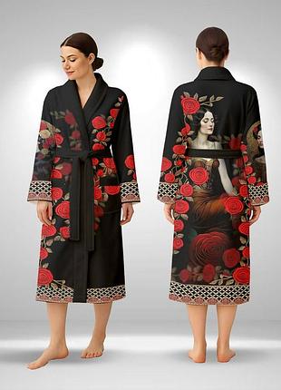 Кимоно женское из плюшевого велюра queen of roses 29458 m