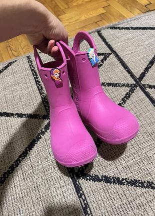 Гумові чоботи для дітей crocs рожеві 2