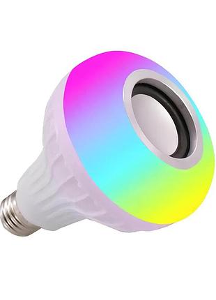Bluetooth динамик-лампа с пультом, светодиодная лампочка с bluetooth колонкой е27, беспроводная bluetooth лампа с цветным светом