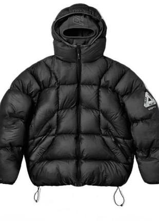Чоловічий пуховик palace puffer jacket з балаклавою, чорний