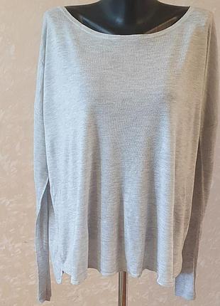 Тонкий сірий джемпер кофта h&m basic оверсайз / розмір m (l)