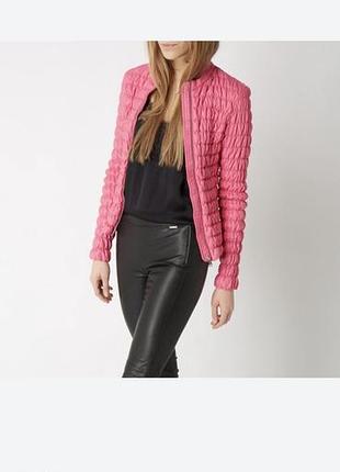 Куртка жіноча guess рожева з екошкіри, розмір xs
