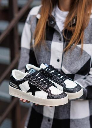 Р.36-41 кроссовки golden goose ggdb stardan black white gg003