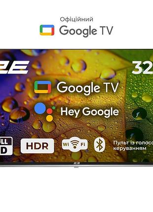 Телевизор 32" 2e led fhd 60hz smart google tv black