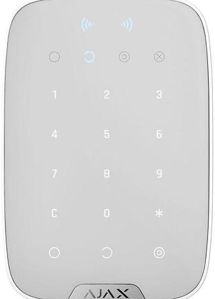 Беспроводная сенсорная клавиатура ajax keypad plus, jeweller, беспроводной, белый