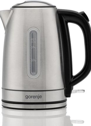 Електрочайник gorenje 1.7л, strix-контроль, метал, нерж