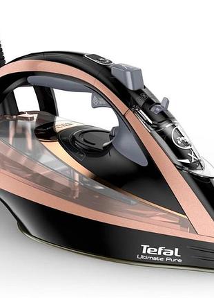 Утюг tefal ultimate pure, 3200вт, 350мл, паровой удар -260гр, постоянная пара - 60гр, керам. подошва, черно-розовый