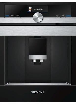 Кавомашина siemens вбудована, 2.4л, зерно+мелена, автомат.капуч, led-дисплей, авторецептів -29, чорний