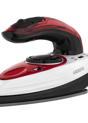 Утюг ardesto дорожный ti-s1200, 1000вт, 70мл, паровой удар, постоянная пара - 15гр, керам. подошва, бело-красный