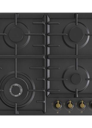 Варочная поверхность gorenje газовая, 60см, чугун, черный