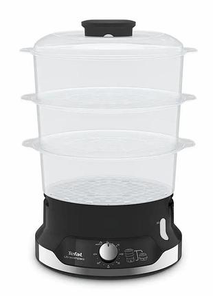 Пароварка tefal ultracompact, 800вт, об'єм-9л, резервуар для води -1л, механічне керув., пластик, чорний