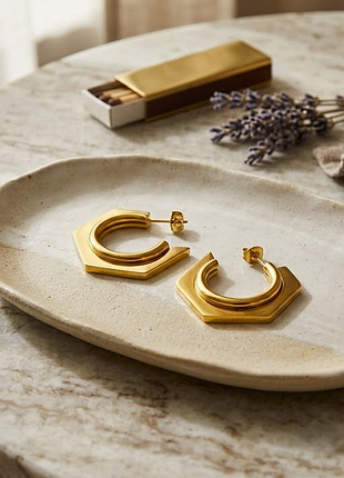 Серьги нержавеющая сталь stainless steel геометрия