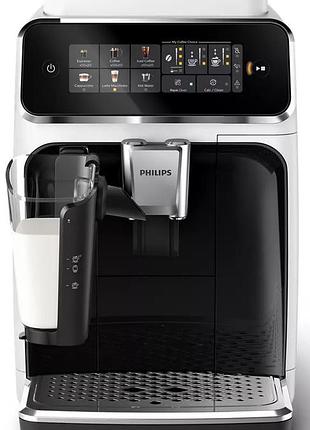 Кофемашина philips series 3300 1.8л, зерно + молотая, автомат.капучинатор, дисплей, авторецепты - 6, белый