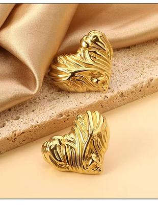 Сережки нержавіюча сталь stainless steel сережки масивні серця