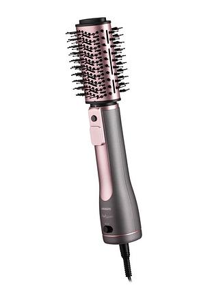 Фен-щітка ardesto brush pink touch, 1200вт, 2 темп. режими, led-дісплей, функція іонізації , 4 насадки, сірий+ рожевий