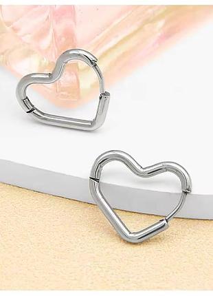 Серьги нержавеющая сталь stainless steel сердца