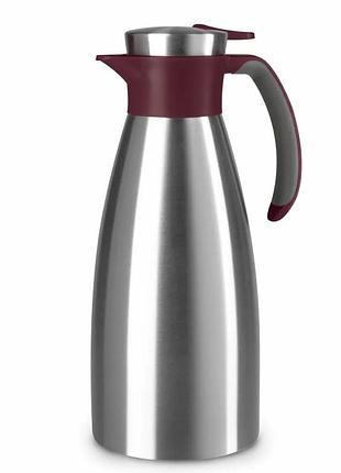 Термоглечик tefal soft grip, 1.5л, нежавіюча сталь, пластик, бордовий