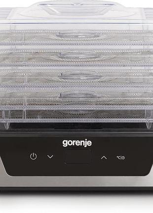 Сушилка для продуктов gorenje 230вт, поддонов - 5x2.8см, диаметр - 29см, макс - 75°с, электричество.упруг,белый