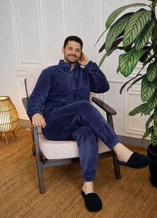 Чоловіча піжама махрова тепла домашній костюм на р.m, l,xl,2xl 52