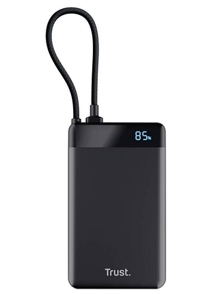 Акумулятор портативний літій-іонний power bank trust fiera, 10000ма·год, 2хusb-c, 20w, pd/qc 3.0, чорний