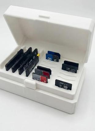 Кейс-органайзер для карт памяти (16x micro sd + 5x sd) – белый