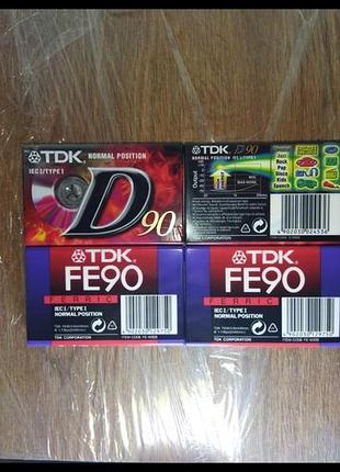 Аудіокасети tdk d90 та tdk fe90 type i normal position