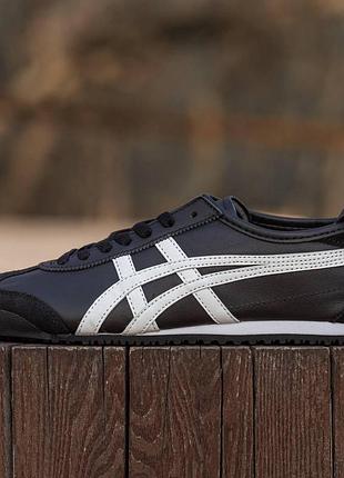 Чорні кросівки унісекс asics onitsuka mexico 66 tiger black white х асікс 37