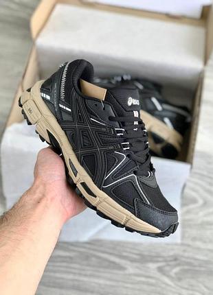 Мужские черные кроссовки asics gel kahana 8 black beige х асикс 41
