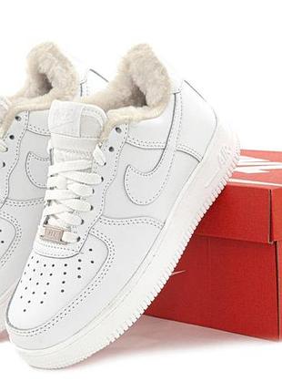 Білі кросівки унісекс nike air force 1 low white winter fur x ейр форс 36