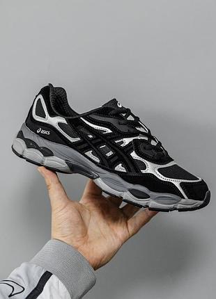 Мужские черные кроссовки asics gel nyc termo black grey х ассикс 46