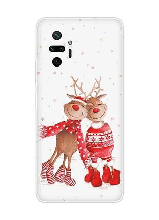 Чохол для xiaomi redmi note 10 pro / note 10 pro max веселі олені (принт 150)