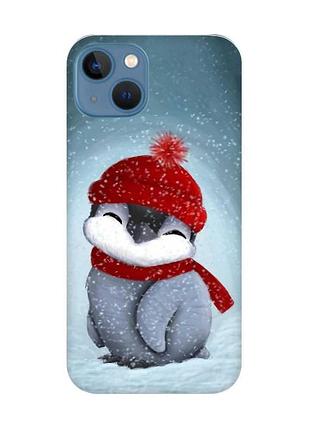 Чохол на apple iphone 13 пінгвіненя у шапочці (принт 157)