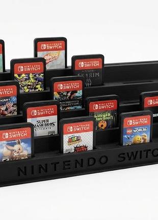 Органайзер-кейс для 18 картриджей nintendo switch, черный