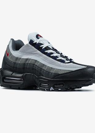 Мужские серые кроссовки nike air max 95 grey track red х эйр макс 40