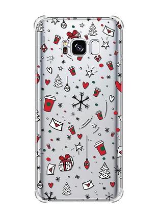 Чохол з потовщеними кутами на samsung galaxy s8 :: святковий фон (принт 182)