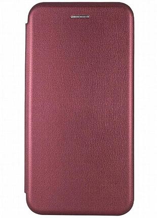 Кожаный чехол-книжка classy для apple iphone 12 pro / 12 (6.1") бордовый