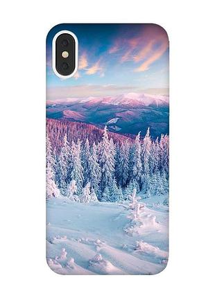 Чехол на iphone x / xs зимние горы (принт 163)