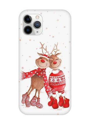Чехол на iphone 11 pro max (6,5) :: весёлые олени (принт 150)