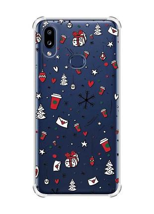 Чехол с утолщенными углами на samsung galaxy a10s/a107 праздничный фон (принт 182)