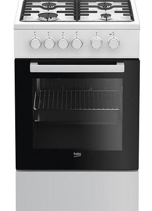 Плита beko комбинированная, 60л, 50x60см, конвекция, белый