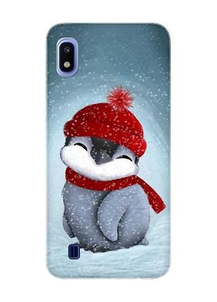 Чохол на samsung galaxy a10 (2019) a105 пінгвіненя у шапочці (принт 157)