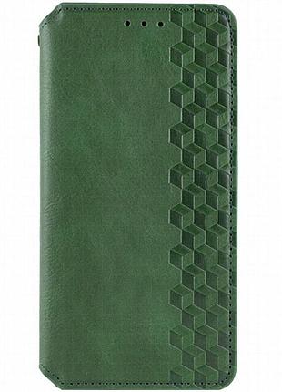 Кожаный чехол-книжка getman cubic (pu) для motorola moto g24 / g04 / e14 зеленый