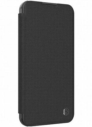 Кожаный чехол-книжка nillkin qin prop plain camshield для apple iphone 16 pro (6.3") classic black