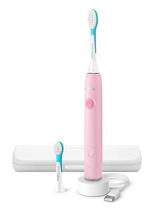 Щетка зубное электричество. philips, sonicare for kids smart, насадок-2, дорожный футляр, 2 наклейса, роженый