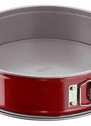 Форма для выпечки tefal delibake, круша, съемное дно, 245x245x80мм, углеродистая сталь, красный