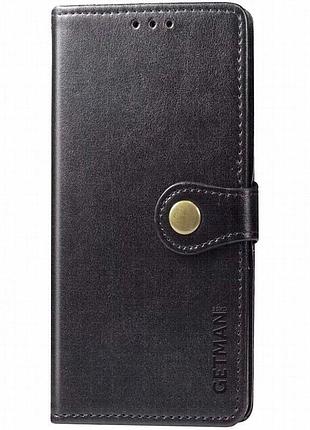 Кожаный чехол-книжка getman gallant (pu) для tecno camon 19 черный