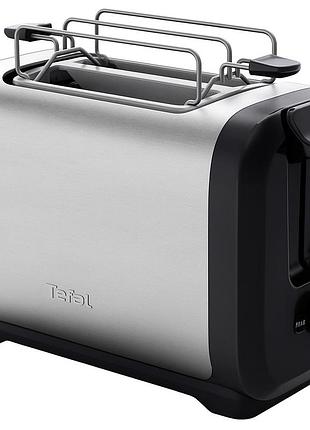Тостер tefal subito 1100вт, розморожування, щипці, нерж. сталь, чорний