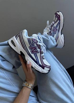 Женские белые кроссовки new balance 740 white purple blue х нью беланс 36